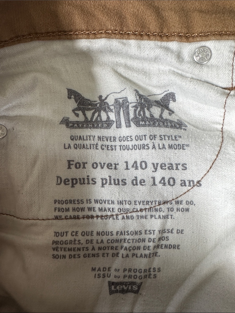 LEVI’S 513 MensTan Straight-Leg Canvas Chinos with Stretch 36x29 Trusted Brand - Picture 11 of 17